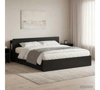 Teenpull Black Bed Frame with Storage, 180 x 200 cm, Wood Engineered Structure, Integrated Drawers, Contemporary Design, Bedroom Support, Durable Slat Base for Indoor Use and Everyday Rest