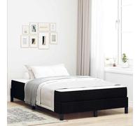 Teenpull Black Box Spring Bed with Mattress, 120 x 200 cm upholstered Fabric, Wooden Frame, slatted Support, 280 kg Capacity, Modern Bedroom Comfort for 2-Person Use