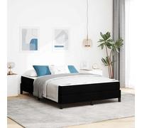Teenpull Black Box Spring Bed with Mattress, upholstered Fabric, 160 x 200 cm King Size, Wooden Frame, slatted Support, 280 kg Capacity, Modern Bedroom Comfort for Two