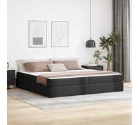 Teenpull Black Leather upholstered Storage Bed Frame with Mattress, Metal Structure, Hydraulic Lift, slatted Base, 200 x 200 cm Emperor Size, for Bedroom Space Saving and Organized Storage