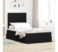 Teenpull Black LED Storage Bed with Mattress, upholstered Velvet Frame, Adjustable headboard, Gas Lift underbed Storage, USB Lighting, 120 x 200 cm, Indoor Bedroom Setup