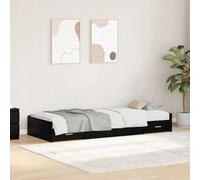 Teenpull Black Oak Bed Frame 80 x 200 cm Plywood Platform Base with Headboard, Storage Drawer, Modern Bedroom Bed Frame For Single Mattress, Easy Assembly, Space Saving, Durable Finish