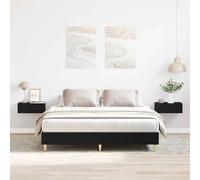 Teenpull Black Oak Platform Bed Frame 203 x 153 x 25 cm Engineered Wood, Slatted Base Support, Minimalist Bedroom Furniture for Adult Home Use, Easy Assembly and 200 kg Capacity