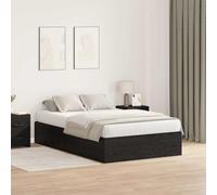 Teenpull Black Oak Storage Bed Frame, 120 x 190 cm, Plywood and Solid Pine, Platform Base with Hidden almacenaje, hinged Door Access, for Dormitorio, Guest Room, Space Saving Comfort