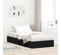 Teenpull Black Ottoman Bed Frame 100 x 200 cm Velvet Metal Structure with Hydraulic Storage, Bed Base for Bedroom, Support for 140 kg, Indoor Use, Assembly Required