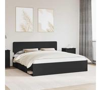 Teenpull Black Solid Pine Bed Frame 180 x 200 cm with Headboard and Slatted Base, Modern Bedroom Platform for Adult Sleep, Durable Support, Easy Assembly, 200 kg Capacity