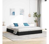 Teenpull Black Storage Bed 180 x 200 cm Fabric upholstered Metal Frame Hydraulic Lift Platform slatted Base headboard Bedroom Sleeping Support Space Saving Storage Home