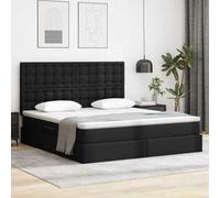 Teenpull Black Storage Bed Frame 160 x 200 cm Faux Leather Bed Base with headboard, Hydraulic Lift Storage, Metal Structure, for Bedroom, Space Saving and Organized Sleep