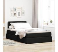 Teenpull Black Storage Bed with Mattress, Wooden Frame and Metal Structure, Hydraulic Lift Base, headboard, slats, 120 x 200 cm, for Bedroom Organization and Space Saving