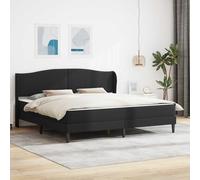 Teenpull Black upholstered Bed Frame 200 x 200 cm with Padded headboard, Storage Space Under Bed, Plywood Structure, Easy Assembly, Modern Bedroom Support for Home Rest and Daily Use