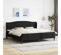 Teenpull Black upholstered Bed Frame with headboard, Plywood Structure, Fixed Slat Base, 180 x 200 cm Mattress Size, underbed Storage, Cozy Velvet Finish for Bedroom Comfort and Stable Sleep Support