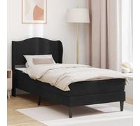 Teenpull Black upholstered Bed Frame with headboard, Plywood Structure, Fixed slatted Base, 80 x 200 cm Mattress Size, Under Bed Storage, Indoor Bedroom Use, Easy Assembly, 140 kg Support