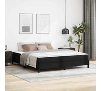 Teenpull Black upholstered Bed Frame with Mattress, 180 x 200 cm Super King, Wooden slats, Medium Firm Support, Modern Bedroom Base for Adult Guest Home Rest and Sleep Comfort