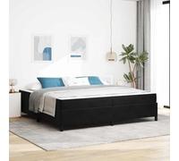 Teenpull Black upholstered Bed Frame with Mattress, 200 x 200 cm, Engineered Wood Slat Base, Emperor Size, Modern Bedroom Support, Durable Structure for restful Sleep and Everyday Comfort