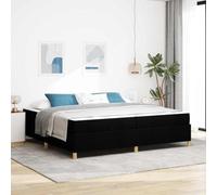 Teenpull Black upholstered Bed Frame with Mattress, 200 x 200 cm, Wooden Engineered Structure, slatted Support, Storage-Ready Bedroom Platform for Adult Couples, Modern Sleep and Space Saving Use