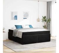 Teenpull Black upholstered Bed Frame with Pocket Sprung Mattress, Super King 180 x 200 cm, Wooden Slat Support, Durable Bedroom Base for Adult and Guest Room Comfort