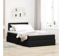 Teenpull Black upholstered Storage Bed with Mattress, Hydraulic Lift Base, slatted Support, headboard, Engineering Wood and Metal Frame, 120 x 200 cm for Bedroom Space Saving and Organized Resting