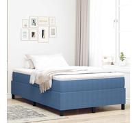 Teenpull Blue Platform Bed Frame 120 x 200 cm Corduroy upholstered Pine Wood slats, Sturdy Mattress Support, Modern Bedroom Base for Adult and Guest Rooms, Durable Low Profile Platform Bed