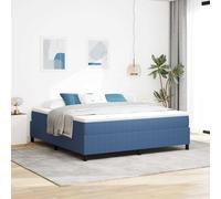 Teenpull Blue Platform Bed Frame 180 x 200 cm Corduroy, Solid Pine Wood Structure, slatted Base, 280 kg Load, for Super King Mattress, Bedroom Support, Easy Assembly, Modern upholstered Style
