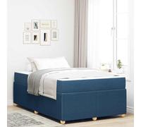 Teenpull Blue upholstered Bed Frame with Medium Firm Mattress, 120 x 200 cm, Wooden Slat Support, Modern Bedroom Platform for Two, Durable Fabric, Home Use