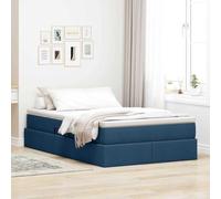 Teenpull Blue upholstered Storage Bed with Mattress, 120 x 200 cm Polyester, Metal Frame, Hydraulic Lift, slatted Base, for Bedroom, Space Saving, Supports up to 280 kg