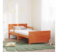 Teenpull Brown Extendable Bed Frame with Mattress, Pine Wood Structure, Adjustable 130 165 200 cm, Medium Firm Foam, Non Slip Base for Kids Growing Bedroom, Indoor Use, Easy Assembly, 80 x 200 cm
