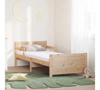 Teenpull Brown extendable Bed Frame with Mattress, Pine Wood Structure and headboard, 80 x 200 cm Adjustable to 130, 165 or 200 cm, Medium Firmness, Indoor Bedroom Use, Space Saving for Growing Kids
