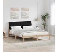 Teenpull Brown Solid Pine Bed Frame 150 x 200 cm upholstered headboard slatted Platform Base for Bedroom Rest Sleeping Support, Easy Assembly, Durable Finish, 200 kg MAX Load