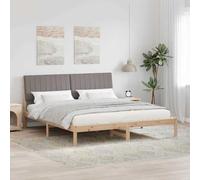 Teenpull Brown Solid Pine Bed Frame 180 x 200 cm, upholstered headboard, Slat Platform Base, Durable Bedroom Support for Home Rest, Easy Assembly, 31 cm Height, 200 kg Capacity, Modern Mattress fit