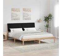 Teenpull Brown Solid Pine Bed Frame 180 x 200 cm with upholstered headboard, slatted Platform Base, 31 cm Height, Easy Assembly, for Bedroom Support and Daily Rest