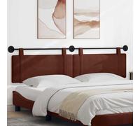 Teenpull Cabecero colgante brillante marrón antiguo acolchado de poliuretano 210 x 55 x 5 cm soporte de pared con trabillas extraíbles para colgar versátil cabecero de cama para dormitorio, habitación