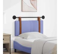 Teenpull Cabecero colgante vaquero azul con luz LED, PU envejecido, 90 x 55 x 5 cm, montaje en pared, acolchado suave, panel acolchado para dormitorio, accesorios de cama, respaldo, montaje incluido