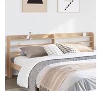 Teenpull Cabecero con estantes, 180 cm, madera maciza de pino, cabecero de cama independiente, espacio de almacenamiento para dormitorio, sin tratar, 190 x 16 x 82 cm