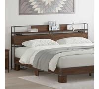 Teenpull Cabecero de Almacenamiento marrón Roble de Madera de ingeniería con estación de Carga y estantes Integrados para Dormitorio Moderno, Estructura de Acero y diseño Rectangular Funcional
