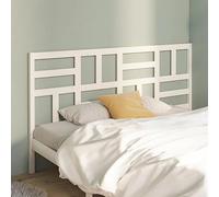 Teenpull Cabecero de cama blanco, 186 x 4 x 104 cm, madera maciza de pino, diseño elegante para dormitorio, cabecero resistente, se adapta a camas de tamaño completo, fácil montaje