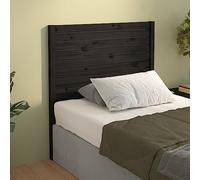 Teenpull Cabecero de Cama Madera Maciza de Pino Negro 81x4x100 cm Respaldo Panel Dormitorio Soporte Pared Estructura somier Lectura Descanso hogar