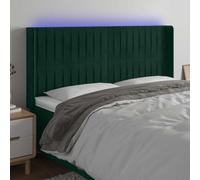 Teenpull Cabecero de Terciopelo Verde Oscuro con LED Ajustable 183x16x118-128 cm, Respaldo Acolchado para Cama, Soporte de Madera y Panel tapizado Ideal para Dormitorio Juvenil, Hotel y hogar