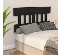 Teenpull Cabecero negro 183,5 x 3 x 81 cm madera maciza de pino, diseño rústico, respaldo cómodo, para cama de matrimonio, dormitorio