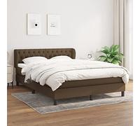 Teenpull Cama Box Spring con colchón de Tela marrón Oscuro 140x190 cm, Estructura Resistente, cabecero Ajustable, Soporte Duradero, Ideal para dormitorios Juveniles y Adultos Que Buscan Descanso