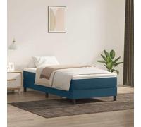 Teenpull Cama Box Spring sin colchón Azul Oscuro Terciopelo 90x220 cm Estructura con Base de Listones para Soporte óptimo y Descanso cómodo en Dormitorio Juvenil o Adulto