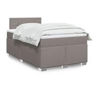 Teenpull Cama con somier de 120 x 190 cm, tela topo, con colchón de muelles ensacados, iluminación LED y protector de colchón confortable, resistente estructura de cama para dormitorio