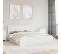Teenpull Cama de almacenamiento, color blanco, 180 x 200 cm, con cabecero de madera, espacio de almacenamiento, cajón, somier, cama doble para dormitorio, habitación de invitados, habitación juvenil