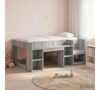 Teenpull Cama Infantil con Almacenamiento Sonoma Gris, Estructura de Madera elaborada, somier con láminas fijas, 80 x 160 cm, para Dormitorio Interior, Montaje Sencillo y