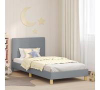 Teenpull Cama Infantil con cabecero Gris Claro de 90 x 190 cm Estructura de Madera Duradera sin somier diseño de Perfil bajo para Dormitorio Juvenil o Infantil Soporte para colchón y Almacenamiento