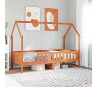 Teenpull Cama infantil de 90 x 200 cm, madera de pino maciza, marco de cama estable para habitación infantil, tienda de aventura, rejilla lateral segura, espacio de almacenamiento de 21 cm