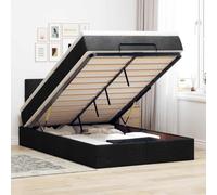 Teenpull Cama otomana con colchón de 120x190 cm en Tela Negra Estructura abatible con Almacenamiento y cabecero tapizado para Dormitorio Juvenil o Adulto con Soporte y fácil Montaje