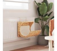 Teenpull Cama para gatos con cojín de jacinto de agua de 37 x 20 x 20 cm, marco de metal, ahorra espacio para la fijación del radiador, cojín de felpa suave, refugio compacto para gatos para relajarse