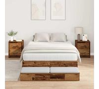 Teenpull Cama somier Base lecho canapé con almacenaje cajón elevable abatible Nido Plegable tapizado Juvenil Adulto Infantil invitado hogar Montaje Ahorro Espacio, Madera Vieja 120 cm