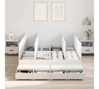 Teenpull Cama somier Base lecho canapé Estructura colchón Dormitorio Descanso Dormir Soporte Plataforma almacenaje cajón elevable abatible Nido Plegable tapizado Juvenil Adulto invitado hogar Montaje
