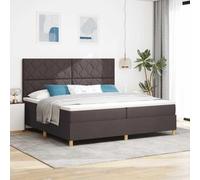 Teenpull Cama somier Box Spring LED marrón Oscuro 200 x 200 cm, cabecero Ajustable de 2 Alturas, Estructura de Madera de Pino, para Dormitorio Moderno, USB y luz RGB